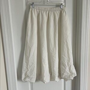 Oak + Fort Bubble Hem Maxi Skirt White Large
